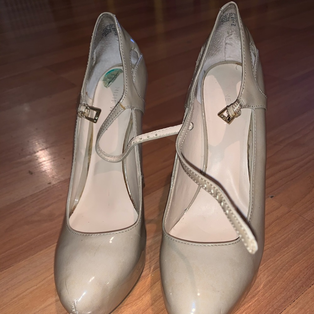 Nine West Tan Patent Leather Heels